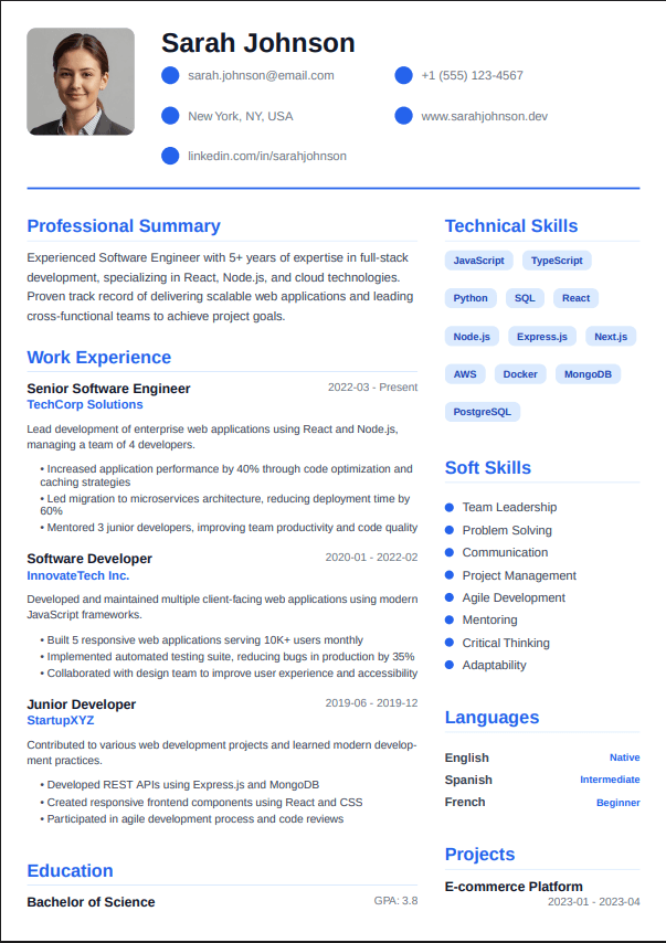 Modern Minimalist template preview