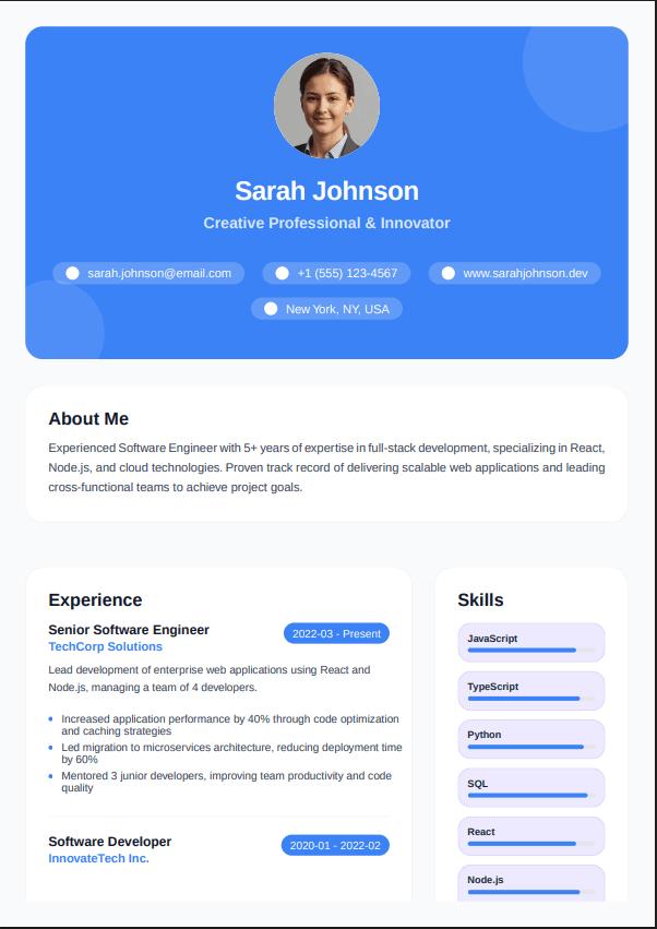 Modern Gradient template preview