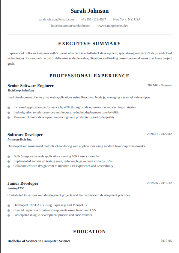 Executive Professional template preview